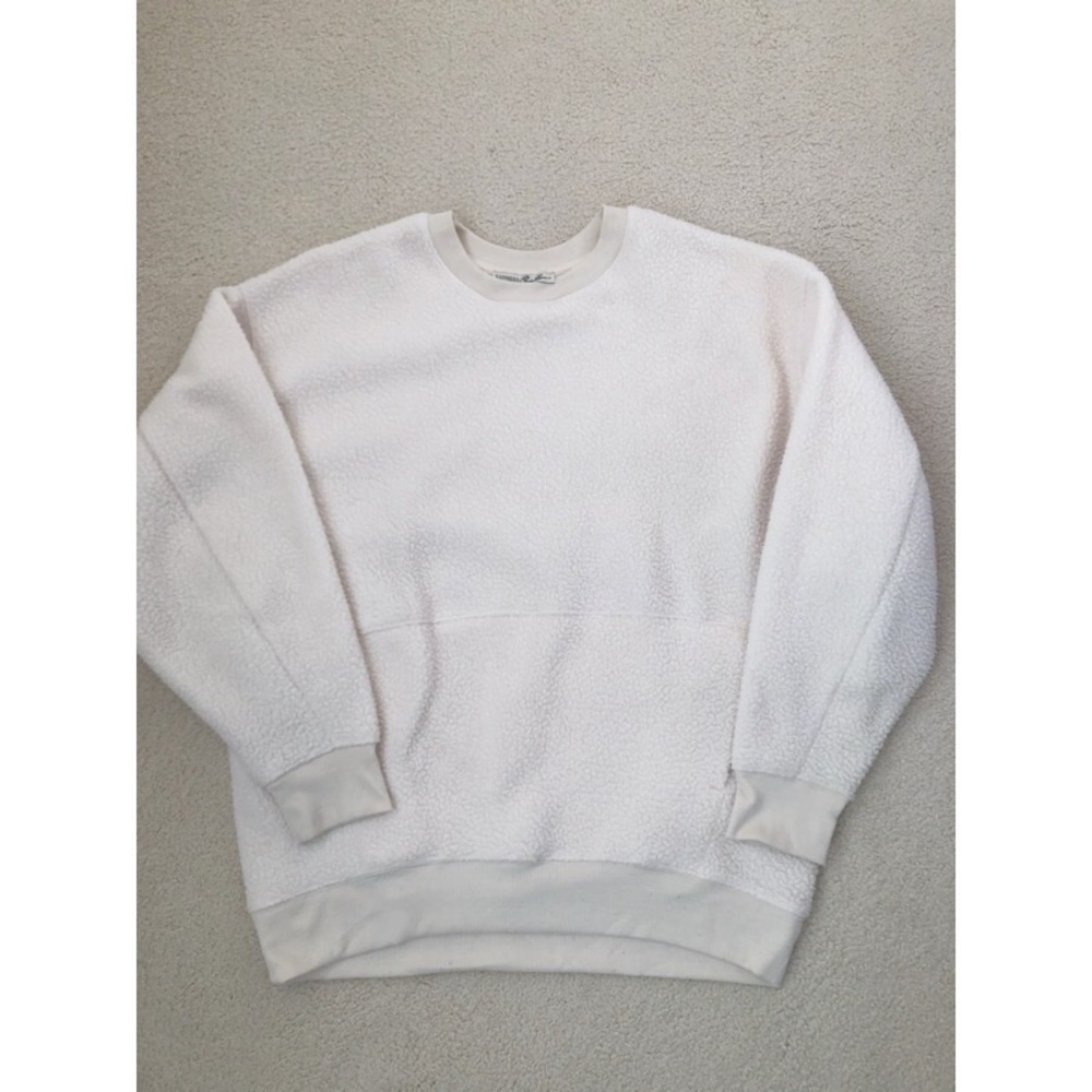Express White Textured Sweatshirt